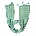 Box Checkered Designer Hijab With 4 Sided Fringe's On The Border - Green